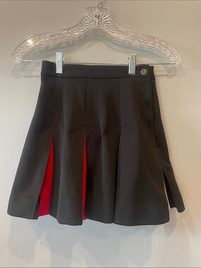 Black Pleated Skirt with Red Contrast Panels girls cheer skirt